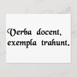 Ord instruerar, exempel leder. vykort