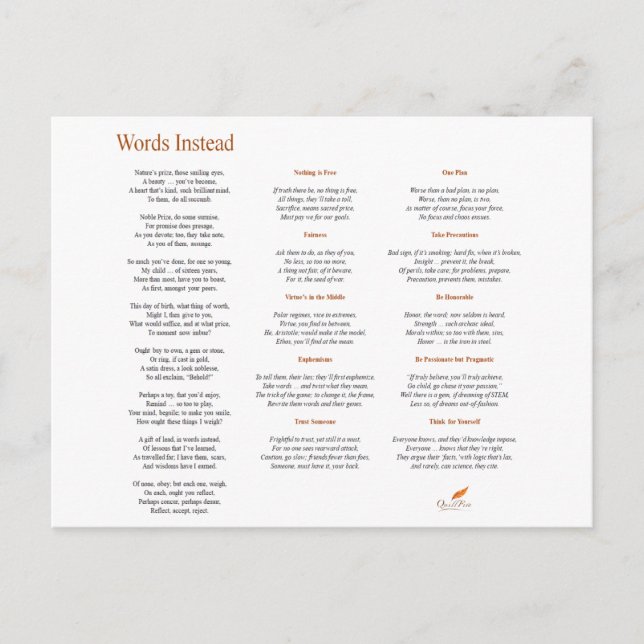 Ord Istället Dikt Vykort (Framsida)