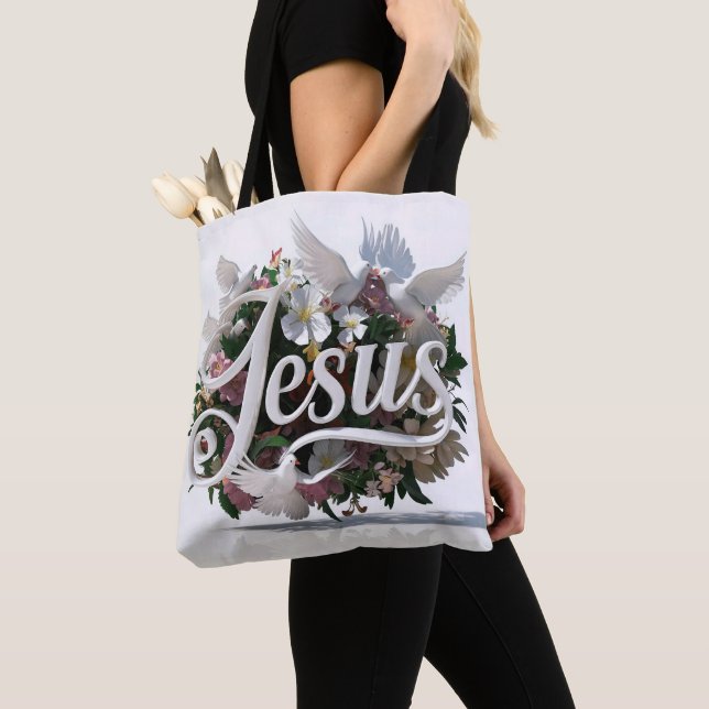 Ord Jesus tote bags christian Tygkasse (Närbild)