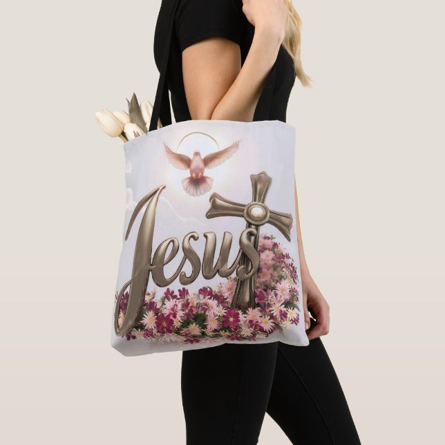 Ord Jesus tote bags christian Tygkasse (Närbild)