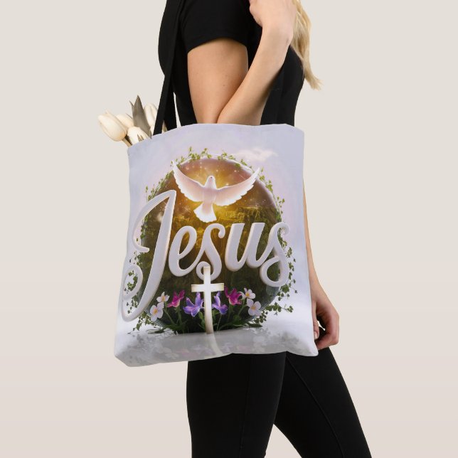 Ord Jesus tote bags christian Tygkasse (Närbild)