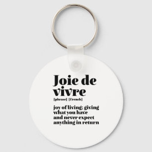 Ord Joy från Livet Joie Vivre, inspirationfull Fra Nyckelring