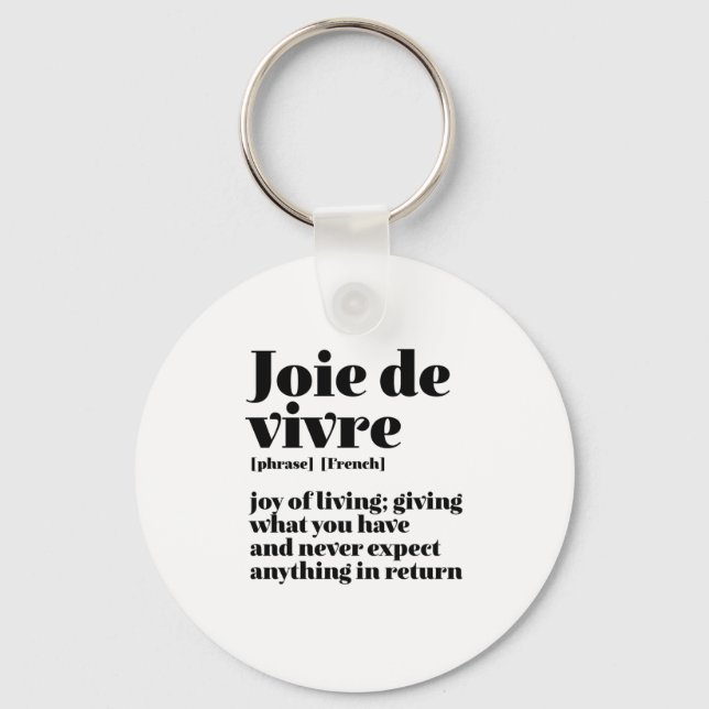 Ord Joy från Livet Joie Vivre, inspirationfull Fra Nyckelring (Framsida)