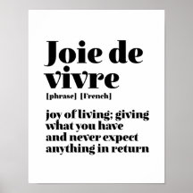 Ord Joy från Livet Joie Vivre, inspirationfull Fra