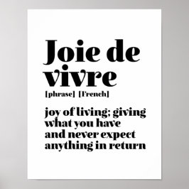 Ord Joy från Livet Joie Vivre, inspirationfull Fra Poster
