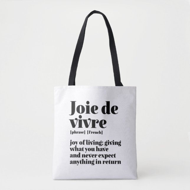 Ord Joy från Livet Joie Vivre, inspirationfull Fra Tygkasse (Framsida)