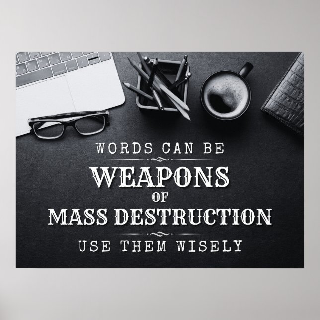 Ord kan vara massförstörelsevapen - digital discip poster (Framsidan)