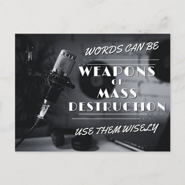 Ord kan vara massförstörelsevapen - revisionsansva vykort (Framsida)