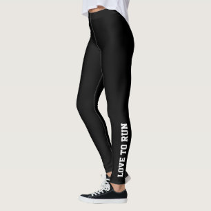 Ord kärlek att köra svart leggings