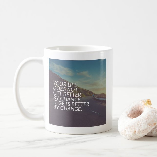 Ord - livet blir bättre av förändringar kaffemugg (Med munk)