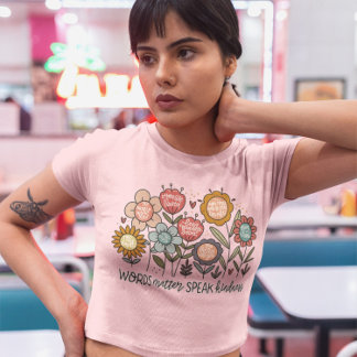 Ord Matter Kindness Quote med Boho Blommigt T Shirt