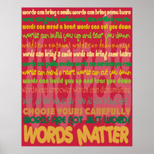 Ord Matter (röd) Poster
