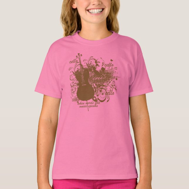 Ord Misslyckas musikhögtalare Cello Musician T Shirt (Framsida)