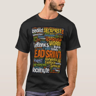 Ord-moln som använder i multi-färg t shirt