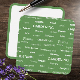 Ord Mönster Snyggt Grönt Garden Chic Anteckningskort