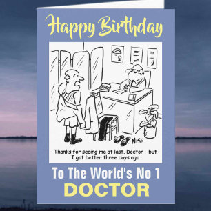 Ord nr 1 Doktor - Grattis på födelsedagen Kort