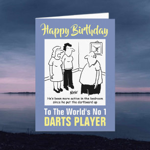 Ord Nummer 1 Darts Player - Grattis på födelsedage Kort