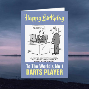 Ord Nummer 1 Darts Player - Grattis på födelsedage Kort