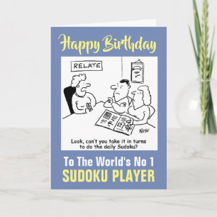 Ord Nummer 1 Sudoku Player - Grattis på födelsedag Kort