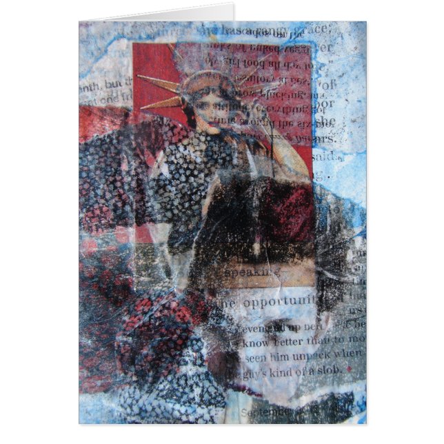 Ord och Women Abstrakt Collage, Tillfällen Hälsningskort (Framsidan)