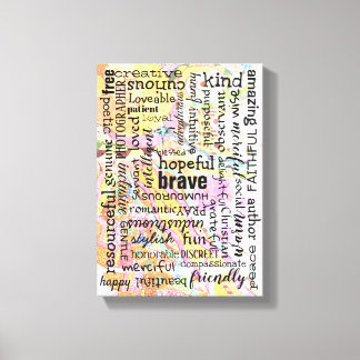 Ord of Affirmation Collage Canvastryck