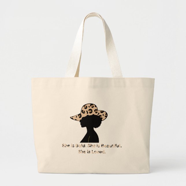 Ord of Affirmation Tote Bag cheetah print Jumbo Tygkasse (Framsidan)