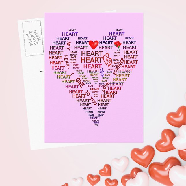 Ord of Heart Vykort (Words of Heart Postcard)