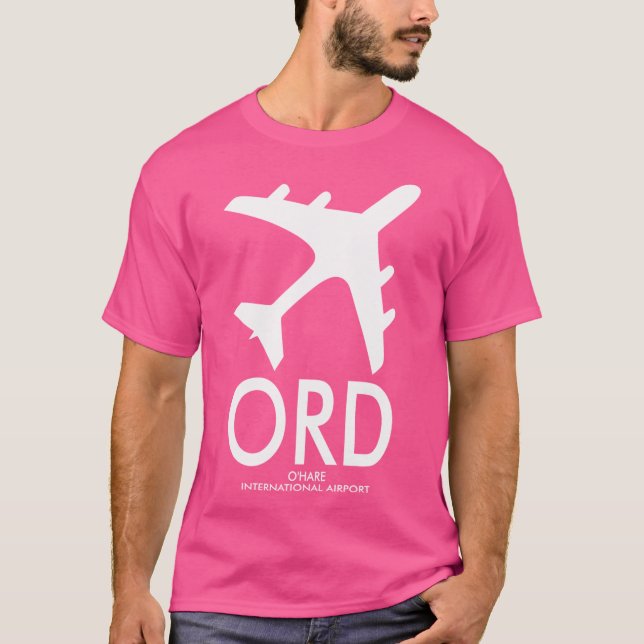 Ord O'Hare Chicago Airport Code Baggage Märkre T Shirt (Framsida)