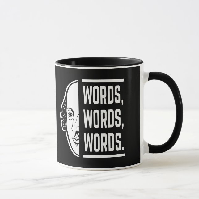 Ord Ord Ord Shakespeare Quote Thespian Mugg (Höger)