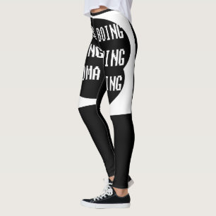 Ord på hett för svartvit roligt leggings