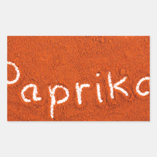 Ord paprika skriven i paprika rektangulärt klistermärke