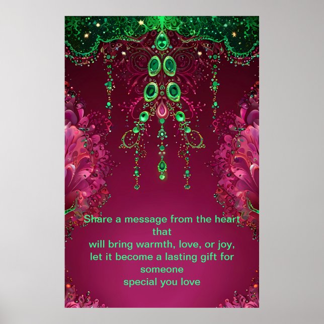 Ord: Personlig Gift med Kärlek Poster (Framsidan)