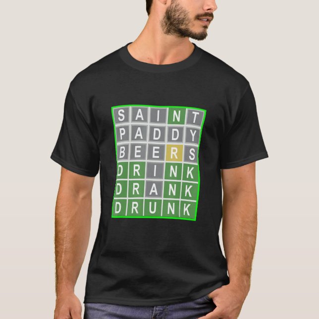 Ord Puzzle St Patricks St Paddy Beer Drinking Mana T Shirt (Framsida)