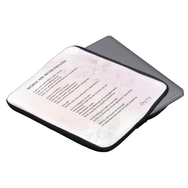 Ord räcker aldrig - uppmuntrande av Dikt Poetry Laptop Fodral (Framsida topp)