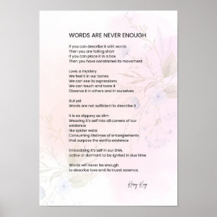 Ord räcker aldrig - uppmuntrande av Dikt Poetry Poster