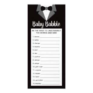 Ord Scramble Baby Shower-spel, 25-pack Reklamkort