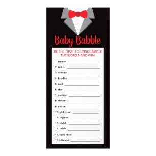Ord Scramble Baby Shower-spel, 25-pack Reklamkort