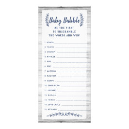 Ord Scramble Baby Shower-spel, 25-pack Reklamkort