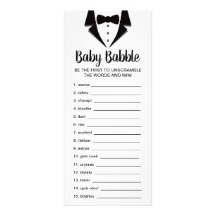 Ord Scramble Baby Shower-spel, 25-pack Reklamkort