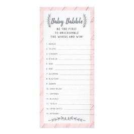 Ord Scramble Baby Shower-spel, 25-pack Reklamkort