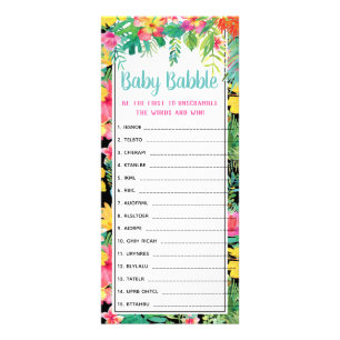 Ord Scramble Baby Shower-spel, 25-pack Reklamkort