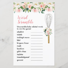 Ord Scramble Game Rosa Blommigt  snart till svarvn