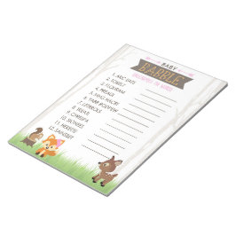 Ord Scramble Girl Woodland Baby Shower Game Pack Anteckningsblock