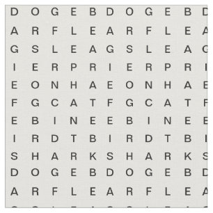 Ord Search (Animals) White Tyg