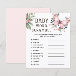 Ord-skam | Rosa Butterfly Baby Shower Game