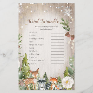 Ord Skramble Game Winter Animals Woodland