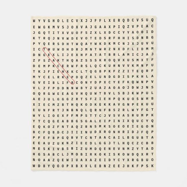 Ord-sökblanket för läraruppskattning fleecefilt (Framsidan)