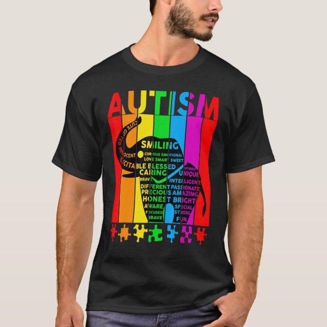 Ord som beskriver det spektrum av autism som stöde t shirt (Framsida)