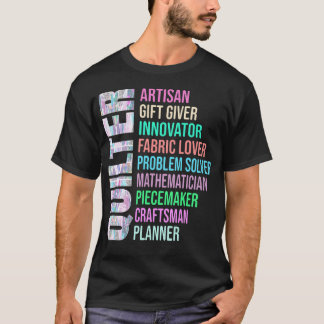 Ord som beskriver en quilter rolig quilting t shirt