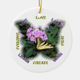 Ord som bor vid prydnaden eller hänget julgransprydnad keramik